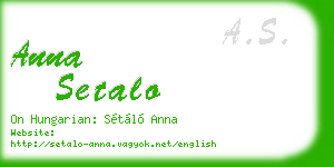 anna setalo business card