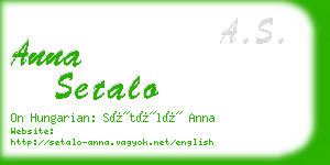 anna setalo business card